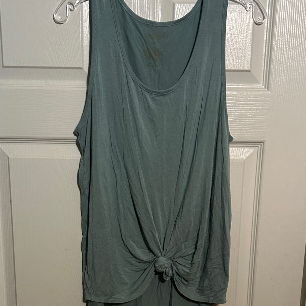 Arizona Jean Company Knot-Front Tank Top - Teal